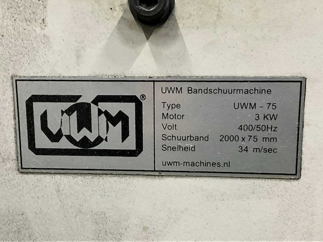 Uwm uwm-75 backstand bandschuurmachine - afbeelding 8 van  8