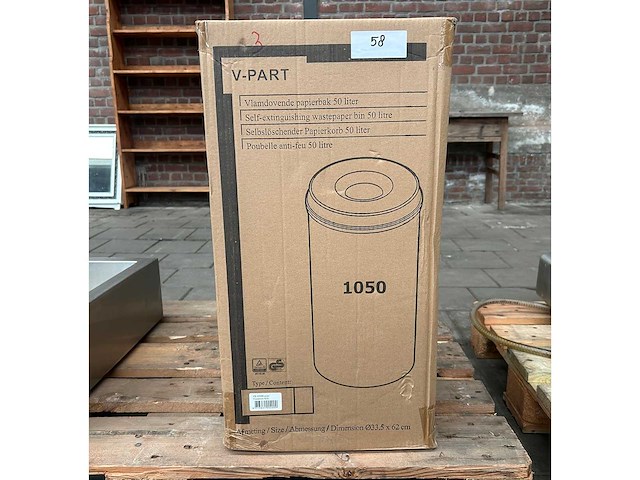 V-part - vlamdovende papierbak 50 liter - afbeelding 1 van  3