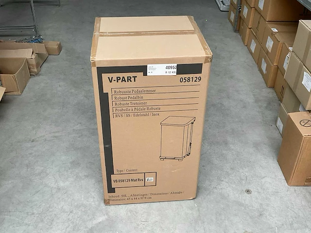 V-part 90ltr rvs pedaalemmer - afbeelding 3 van  4