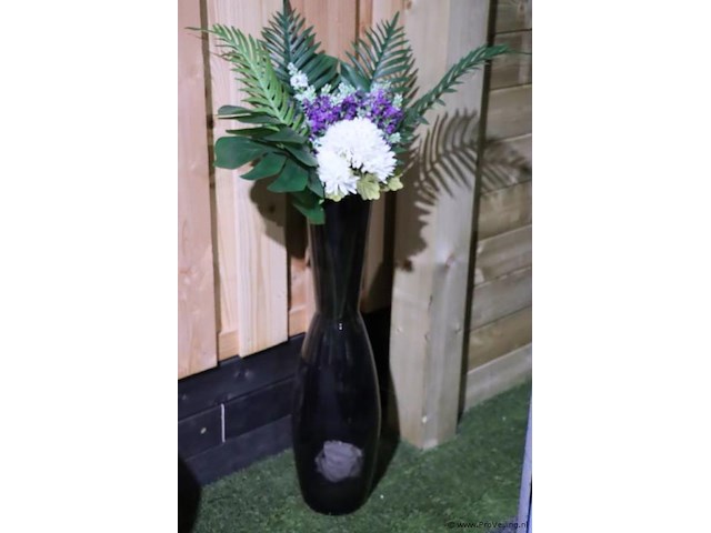 Vaas incl. kunstbloemen - ø 22cm x 82cm (h) - afbeelding 1 van  3