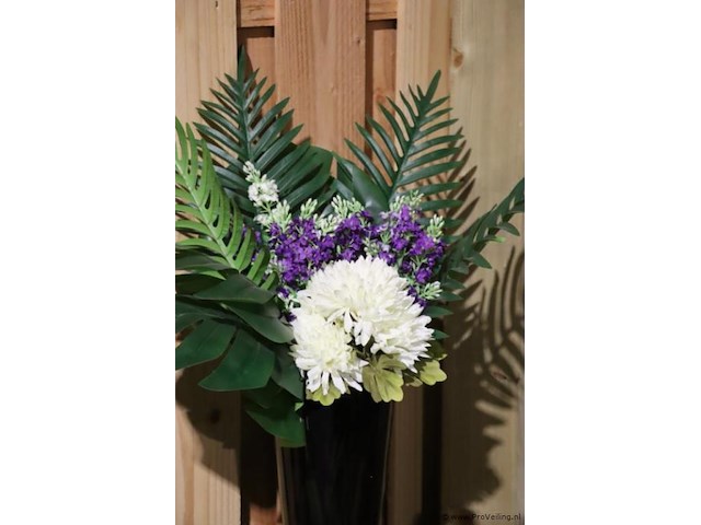 Vaas incl. kunstbloemen - ø 22cm x 82cm (h) - afbeelding 2 van  3