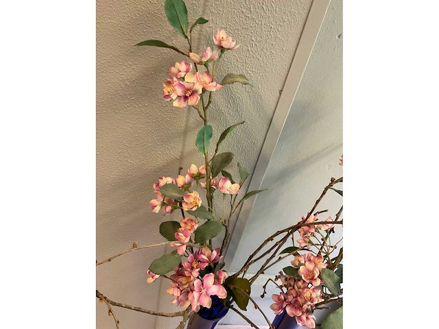 Vaas met kunstbloem (2x) - afbeelding 3 van  3