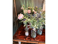 Vaasjes met kunstbloemen (24x) - afbeelding 3 van  5