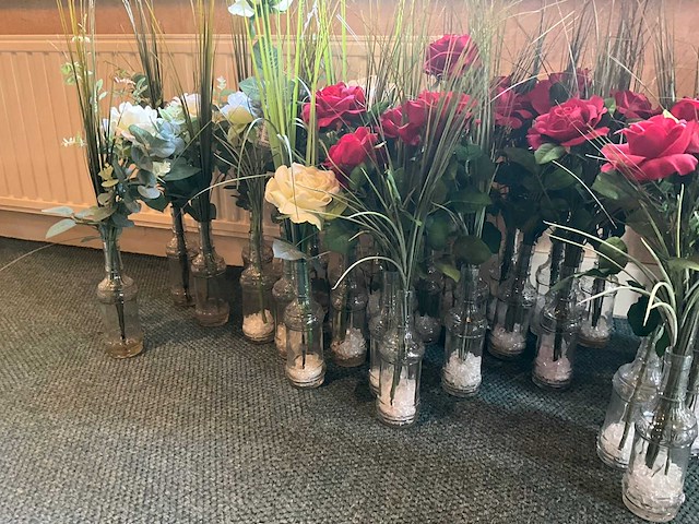 Vaasjes met kunstbloemen (34x) - afbeelding 3 van  5