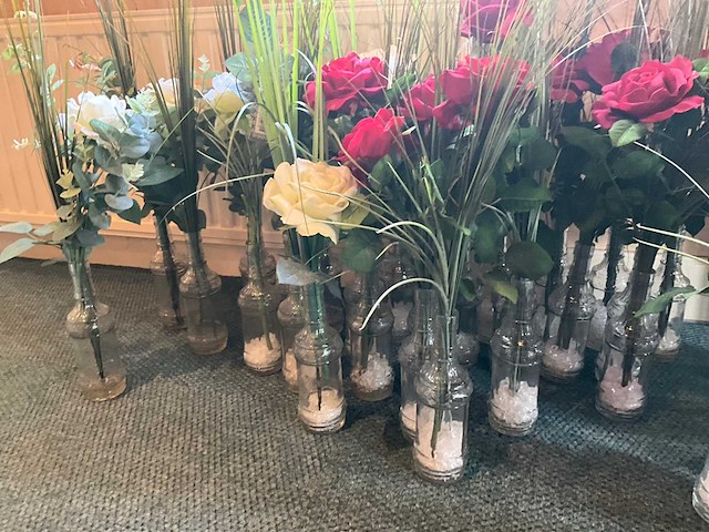 Vaasjes met kunstbloemen (34x) - afbeelding 5 van  5