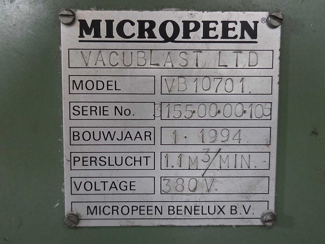 Vacu-blast - 1994 - ventus 125 s - zandstraalmachine - afbeelding 3 van  17