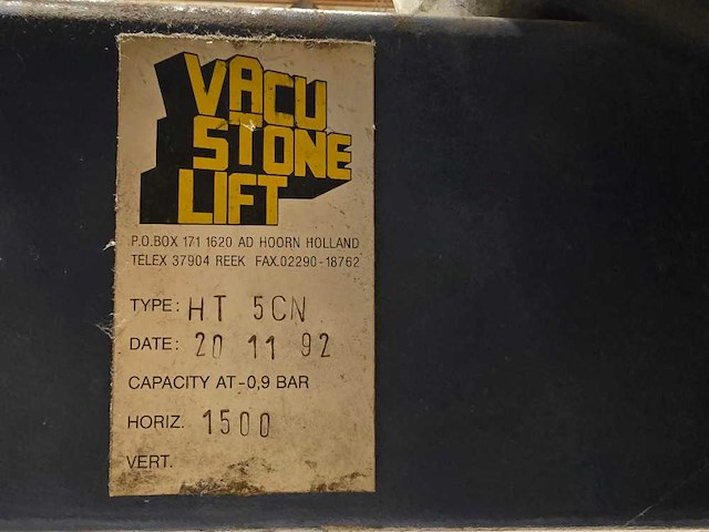Vacustone lift - 1992 - ht 5cn - vacuümheffer - afbeelding 8 van  8