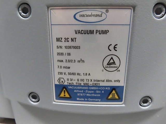 Vacuubrand - 2020 - mz 2c nt - vacuumpomp - afbeelding 2 van  2
