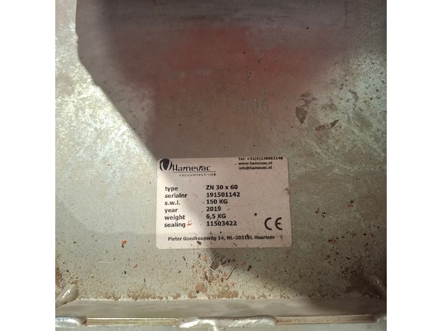 Vacuum hijsunit met zuig - 150 kg - 230v hamevac, vth-150-bl, bouwjaar 2019 - afbeelding 4 van  5