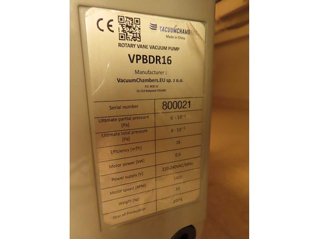 Vacuumchamber - 2025 - vpbpr16 - vacuümpomp - afbeelding 10 van  10