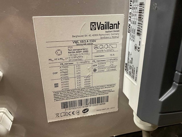 Vaillant arotherm vwl 55/3 a 230v warmtepomp (lucht/water) monobloc - afbeelding 4 van  6