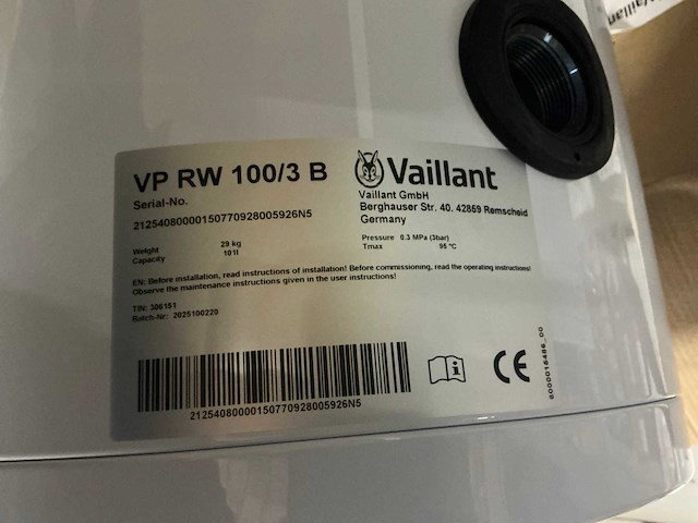 Vaillant vp rw 100/3 b buffervat - afbeelding 7 van  7