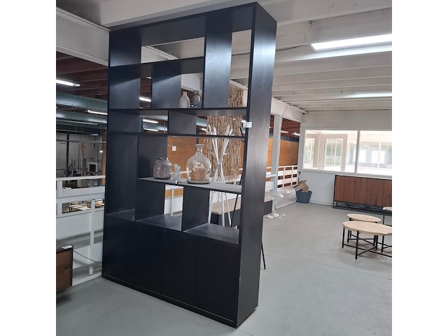 Vakkenkast | eikenhout, zwart - afbeelding 1 van  5