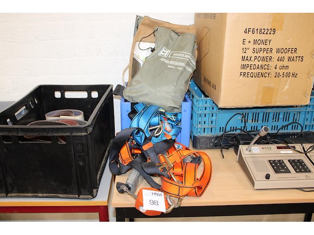 Valbeveiligingsproducten in en om kunststof krat. - afbeelding 1 van  2