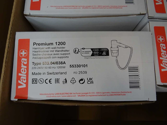 Valera - premium 1200 - 533.04/038a - wandhaardroger (10x) - afbeelding 3 van  3