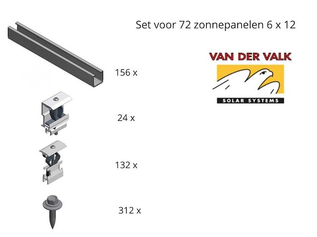 Valk solar - montageset voor 72 zonnepanelen staaldak (6x12) - afbeelding 2 van  2