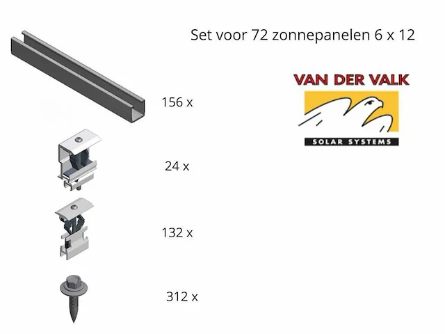 Valk solar - montageset voor 72 zonnepanelen staaldak (6x12) - afbeelding 2 van  2
