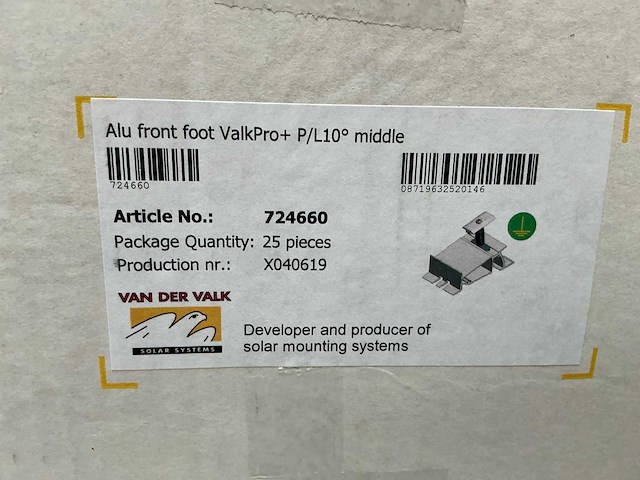 Valkpro pallet alu voor/achter voet overige installatie materialen (2x) - afbeelding 6 van  6