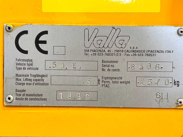 Valla - 30e - 197 uur - pick and carry kraan - afbeelding 6 van  8