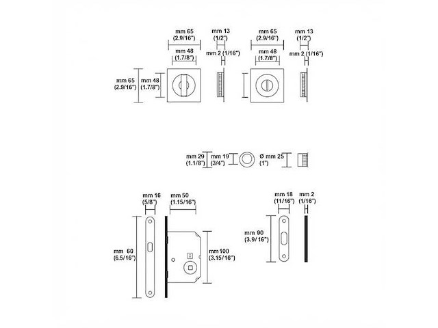 Valli en valli k1230 flush pull closing door set chrome - afbeelding 6 van  6