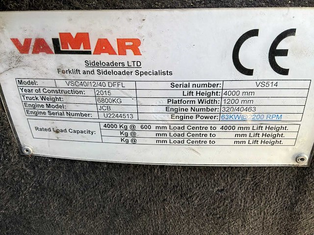 Valmar - 2015 - vsc40/12/40 - 4m duplex - zijlader - afbeelding 14 van  22