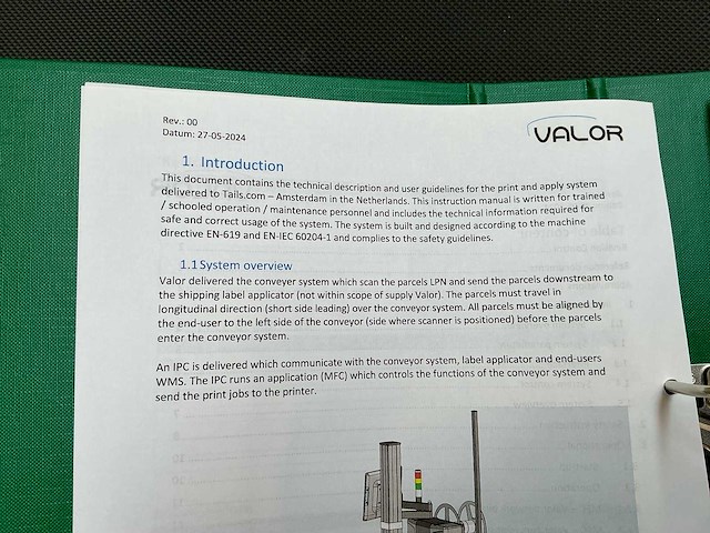 Valor 2024 qliqflow geautomatiseerde print & apply labelinstallatie met interroll transportbaan (zeer weinig draaiuren) - afbeelding 20 van  25