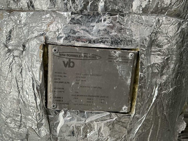 Van borselen filters - b-h-ahd42-3-dn100ap - 5 μm kaarsenfilter - 2019 - afbeelding 2 van  3