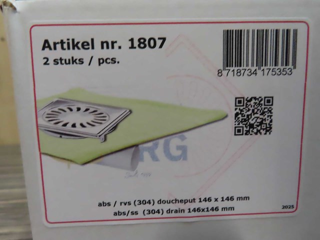 Van den berg - 1807 - rvs doucheput (16x) - afbeelding 1 van  2