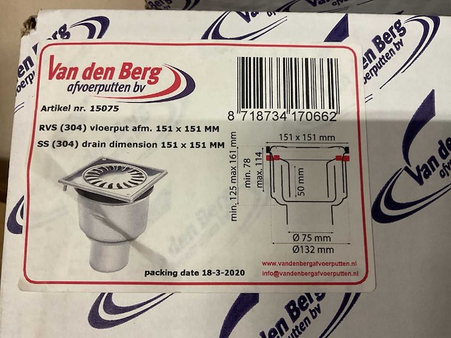 Van den berg 15075 rvs vloerput - afbeelding 2 van  2