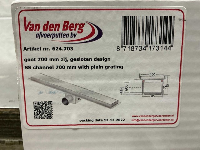 Van den berg rvs 624.703 douchegoot - afbeelding 5 van  5