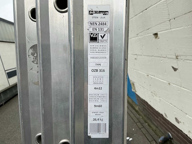 Van den heuvel ozb 316 ladder - afbeelding 4 van  5