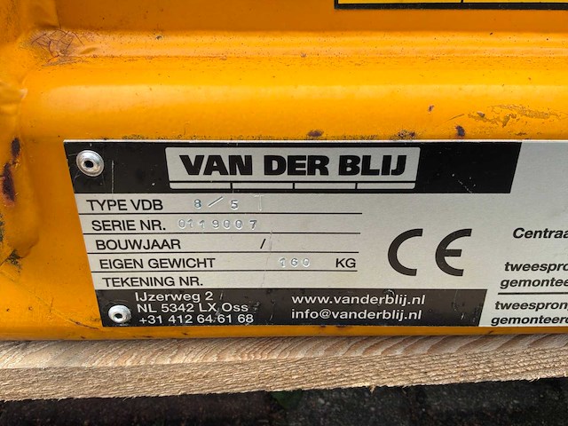Van der blij hijsevenaar 8000kg 3488mm - afbeelding 6 van  8