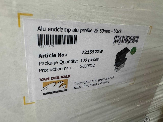 Van der valk - 721552zw - eindklem tbv zonnepanelen (100x) - afbeelding 4 van  4