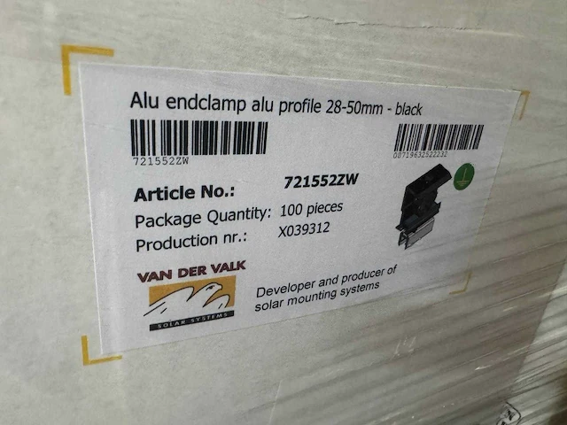 Van der valk - 721552zw - eindklem tbv zonnepanelen (100x) - afbeelding 3 van  4