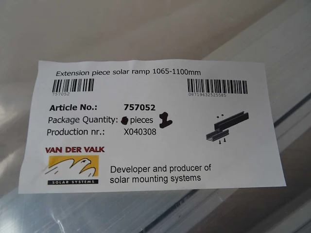 Van der valk - 757052 - verlengset zonneschans 1065-1100mm (43x) - afbeelding 2 van  2