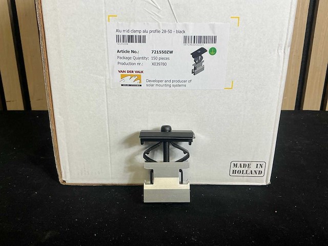 Van der valk 721550zw aluminium tussenklem voor profiel 28-50mm (600x) - afbeelding 2 van  6