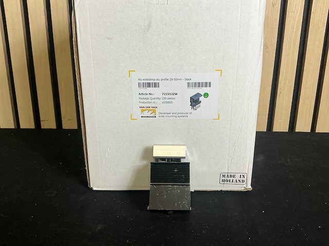 Van der valk 721552zw aluminium eindklem profiel 28-50mm (100x) - afbeelding 4 van  6