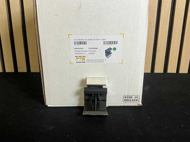 Van der valk 721552zw aluminium eindklem profiel 28-50mm (200x) - afbeelding 2 van  6