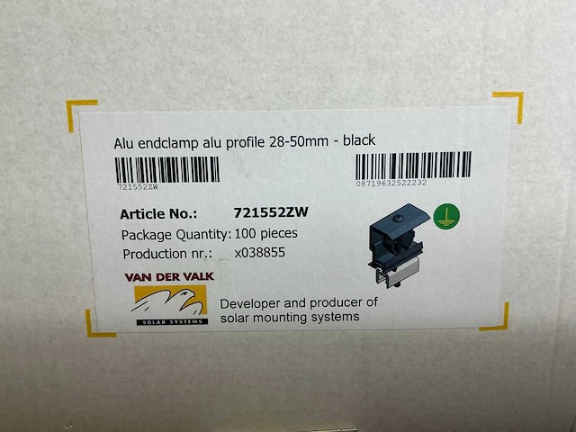 Van der valk 721552zw aluminium eindklem profiel 28-50mm (300x) - afbeelding 5 van  6