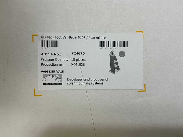 Van der valk 724670 aluminium voet p10 (15x) - afbeelding 6 van  6