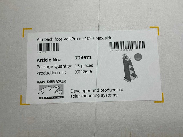 Van der valk 724671 aluminium voet p10 + zijkant (15x) - afbeelding 6 van  6