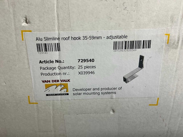 Van der valk 729540 aluminium dakhaak 39-59mm (25x) - afbeelding 6 van  7