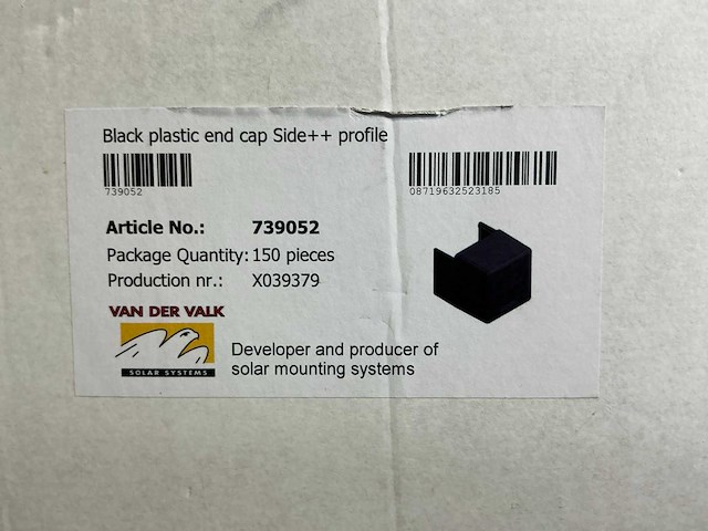 Van der valk 739052 zwarte kunstof einddop (150x) - afbeelding 6 van  7