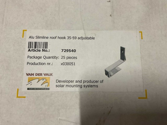 Van der valk slimline 729540 doos á 25 stuks dakhaken (6x) - afbeelding 2 van  2