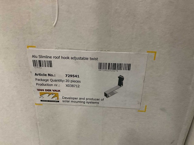 Van der valk slimline 729541 doos á 20 stuks dakhaken (8x) - afbeelding 2 van  3