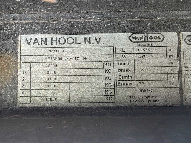 Van hool - gesloten oplegger 3-assig - afbeelding 15 van  22