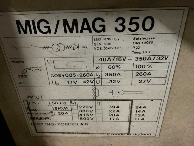 Van laar mig/mag 350 mig lasapparaat - afbeelding 9 van  9