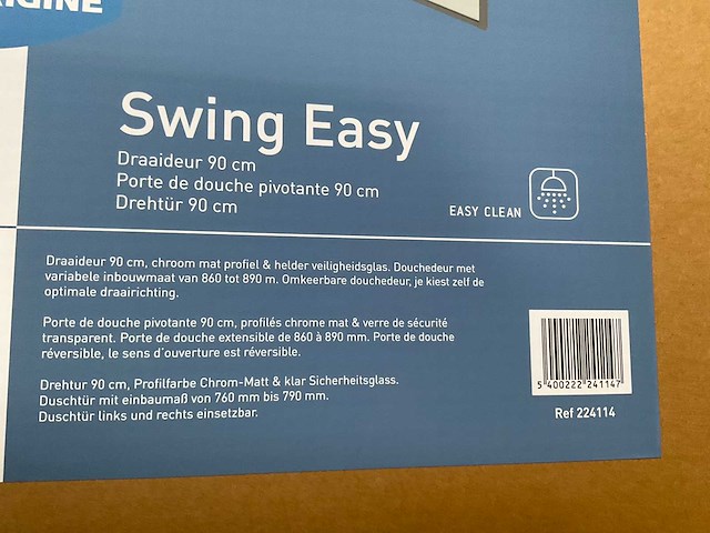 Van marcke swing easy douche draaideur 90 cm - afbeelding 4 van  4