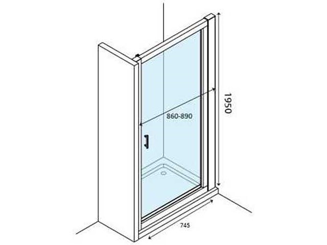 Van marcke swing easy douche draaideur 90 cm - afbeelding 2 van  4