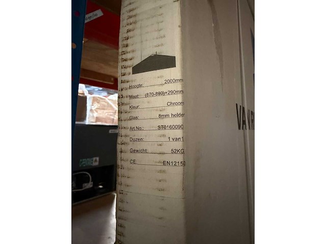 Van rijn - st01 - nisdeur 90x200cm helder clearglas dikte 8mm - afbeelding 3 van  3